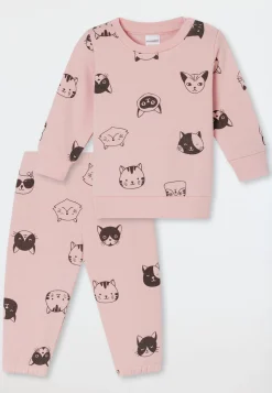 Babyanzug 2-teilig Sweatware Katzen rosé - Baby