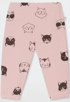 Babyanzug 2-teilig Sweatware Katzen rosé - Baby