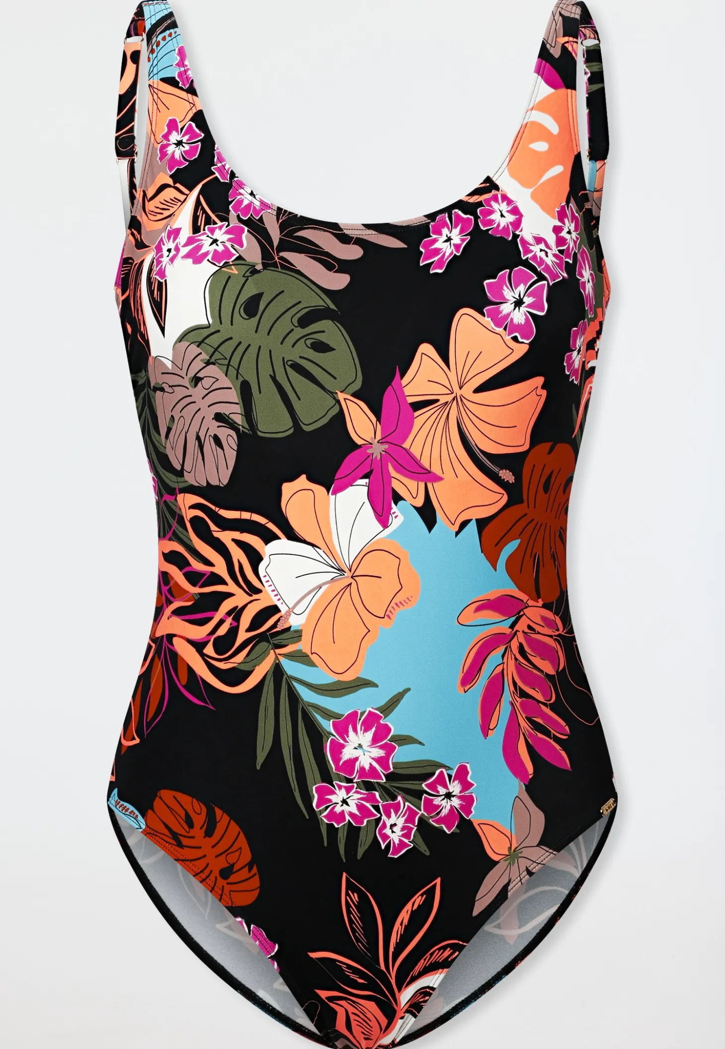Badeanzug Blumen multicolor - Aqua