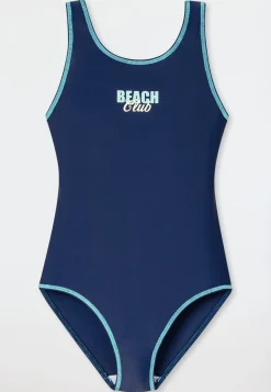 Badeanzug Schulsport blau - Aqua