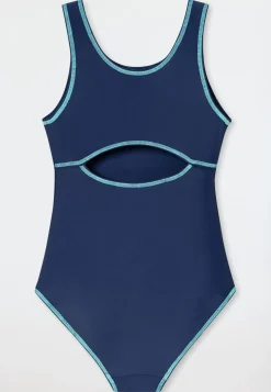 Badeanzug Schulsport blau - Aqua