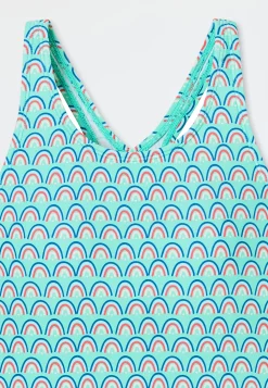 Badeanzug Wirkware UV-Schutz 40+ Schulsport Regenbögen blaugrün - Aqua