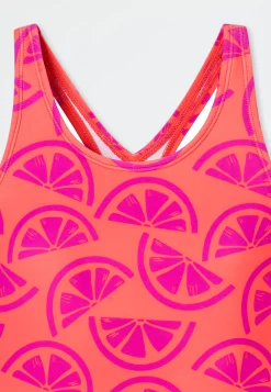 Badeanzug Wirkware UV-Schutz 40+ Schulsport Zitronen vivid red - Aqua