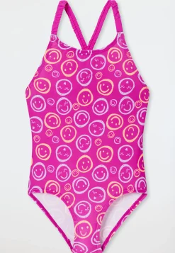 Badeanzug Wirkware UV-Schutz 40+ Smiley fuchsia - Aqua