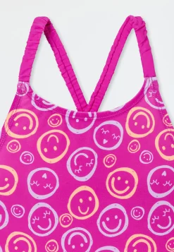 Badeanzug Wirkware UV-Schutz 40+ Smiley fuchsia - Aqua