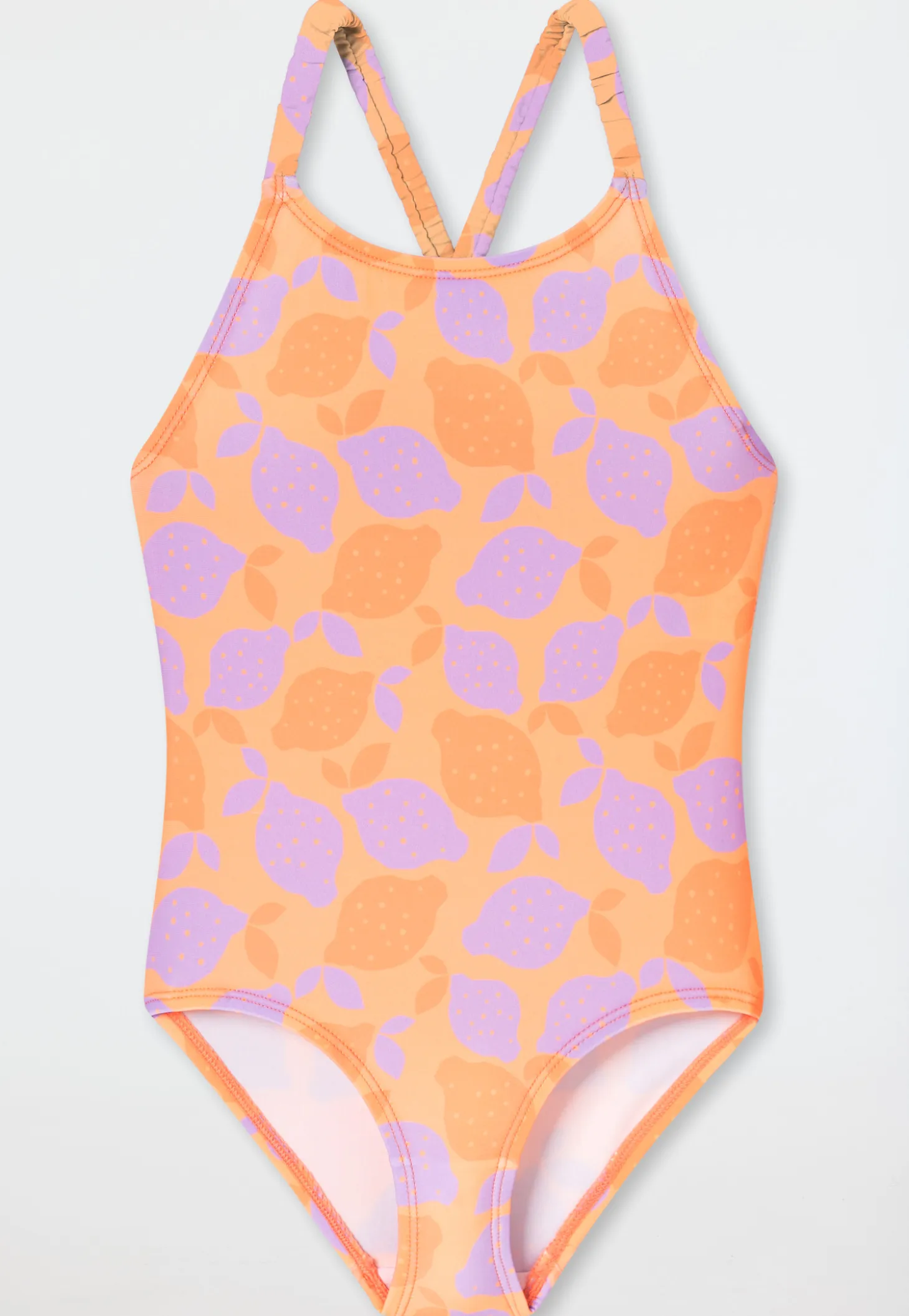 Badeanzug Wirkware UV-Schutz 40+ Streifen Zitronen pfirsichorange - Aqua