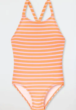 Badeanzug Wirkware UV-Schutz 40+ Streifen hellrot - Aqua