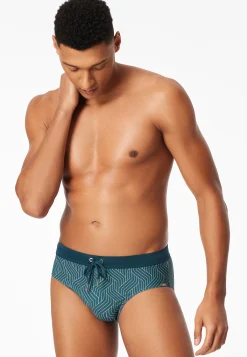 Badehose lime gemustert - Aqua