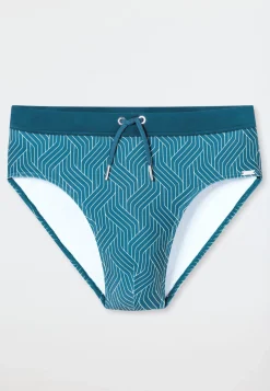 Badehose lime gemustert - Aqua