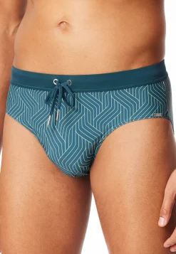 Badehose lime gemustert - Aqua