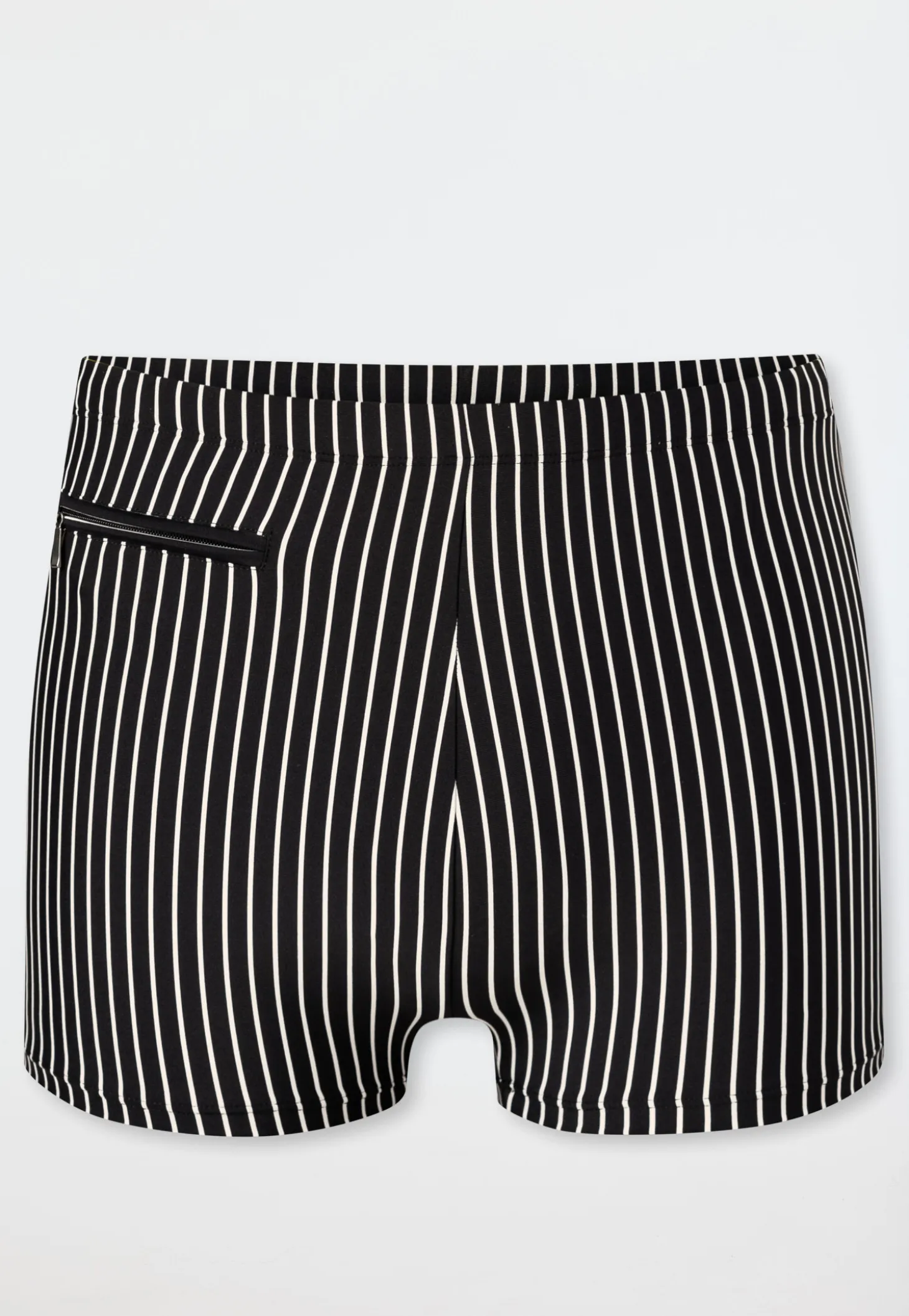 Badehose mit Bein Reißverschlusstasche schwarz gestreift - Aqua