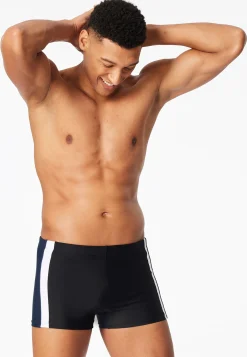 Badehose mit Bein Schlüsseltasche schwarz - Aqua