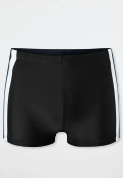 Badehose mit Bein Schlüsseltasche schwarz - Aqua