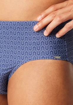 Badehose mit Reißverschlusstasche navy gemustert - Aqua