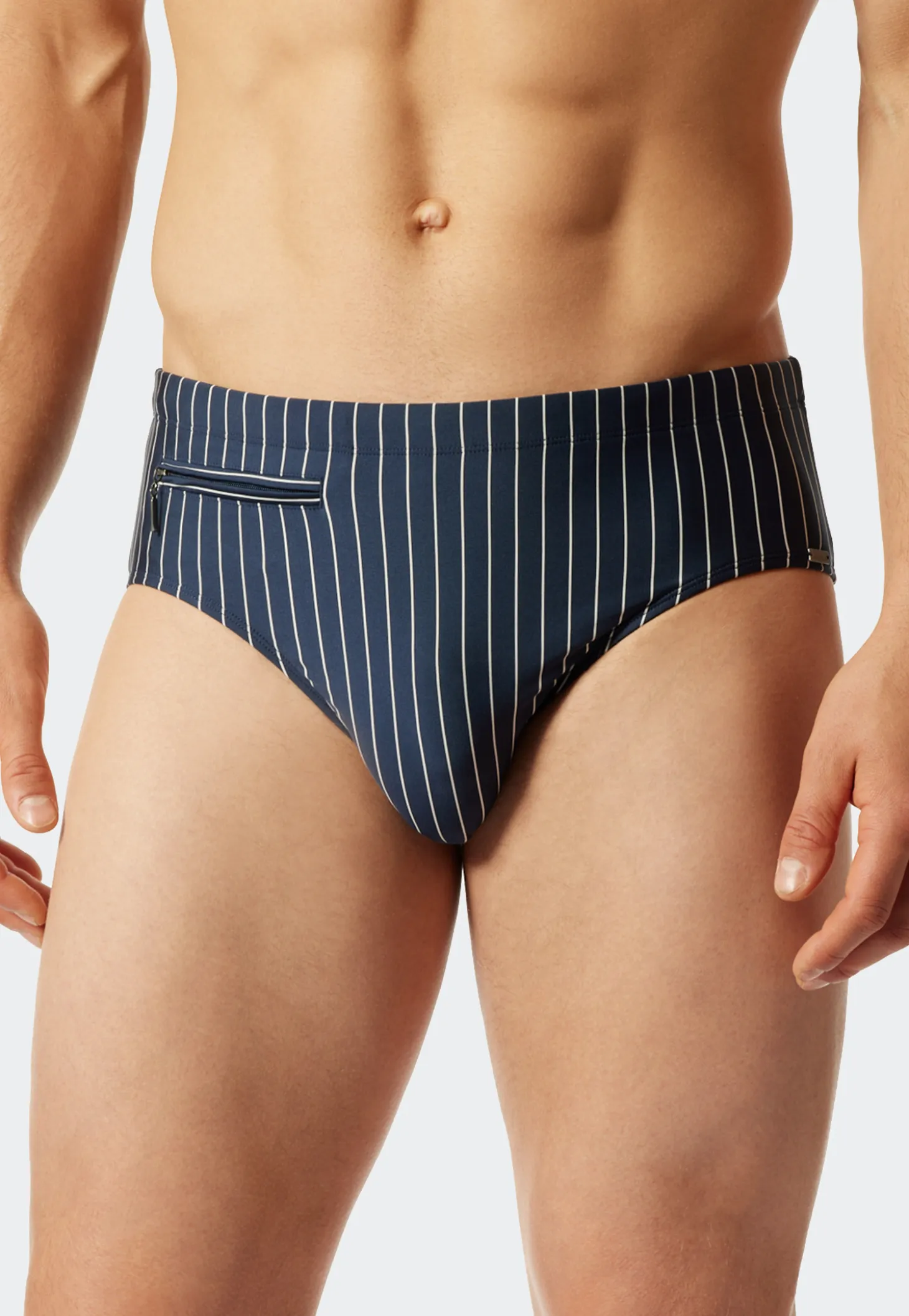 Badehose mit Reißverschlusstasche Wirkware Streifen admiral - Nautical Casual