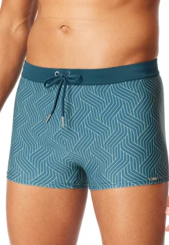 Badehose Wirkware lime gemustert - Aqua
