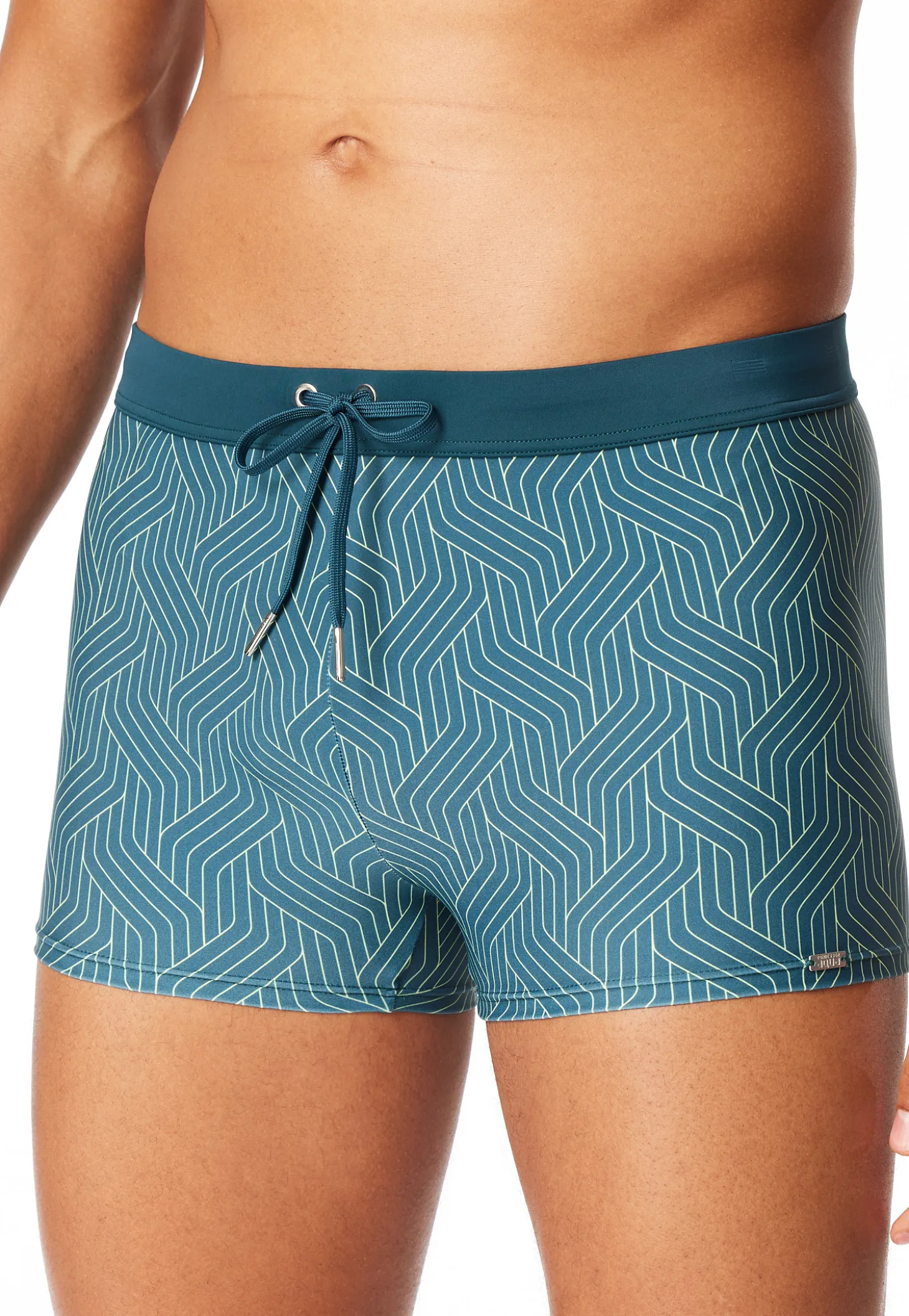 Badehose Wirkware lime gemustert - Aqua