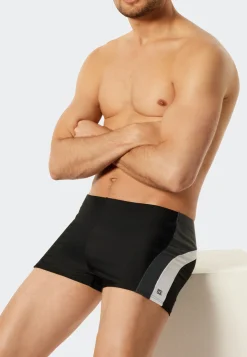 Badehose Wirkware seitliche Streifen schwarz - Nautical Active