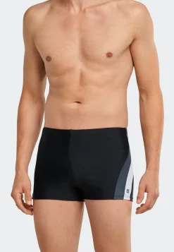 Badehose Wirkware seitliche Streifen schwarz - Nautical Active