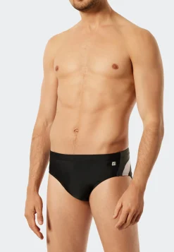Badehose Wirkware seitliche Streifen schwarz - Nautical Active