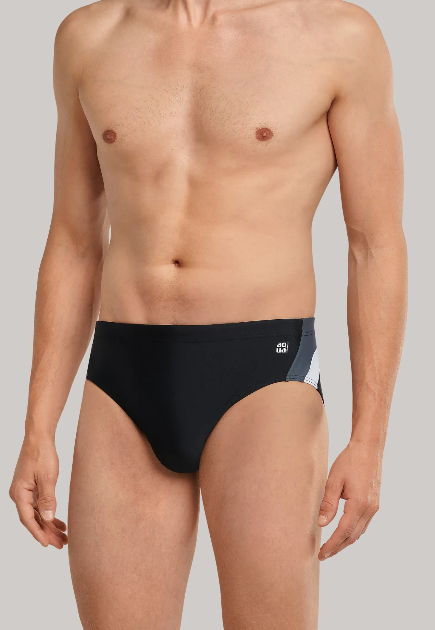 Badehose Wirkware seitliche Streifen schwarz - Nautical Active