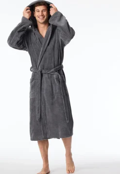Bademantel Frottee grau - Essentials