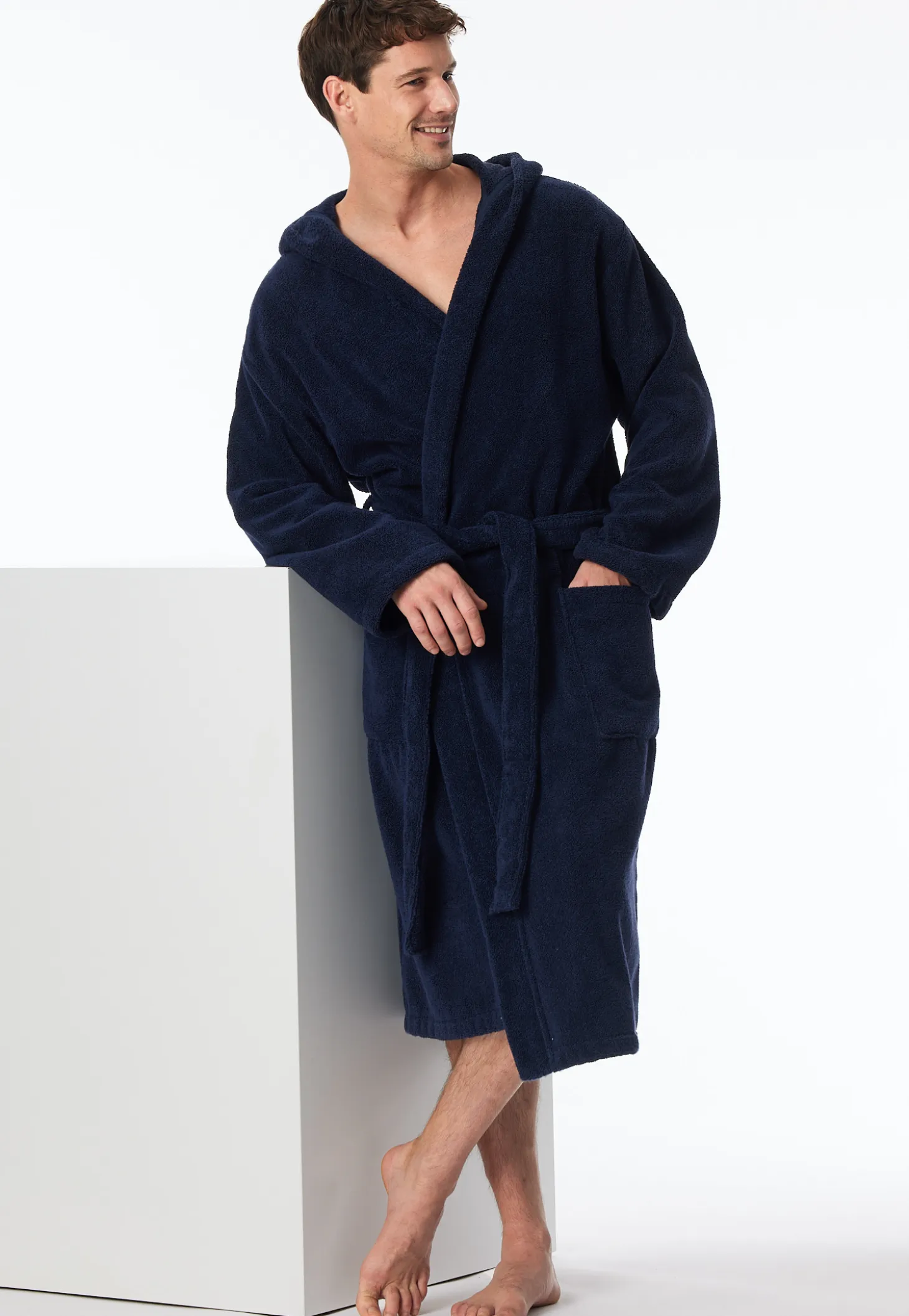 Bademantel Frottee navyblau - Essentials