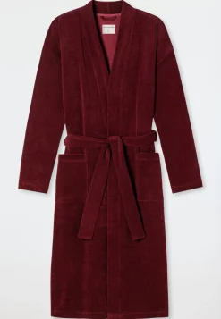 Bademantel Leichtfrottee bordeaux - Feather Terry