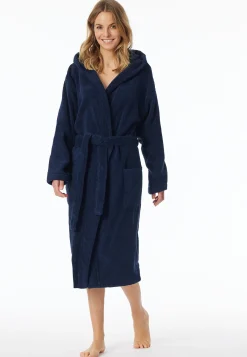 Bademantel mit Kapuze, 120 cm navy - Essentials