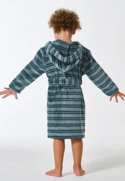 Bademantel Velour Streifen mineral - Kids Nightwear