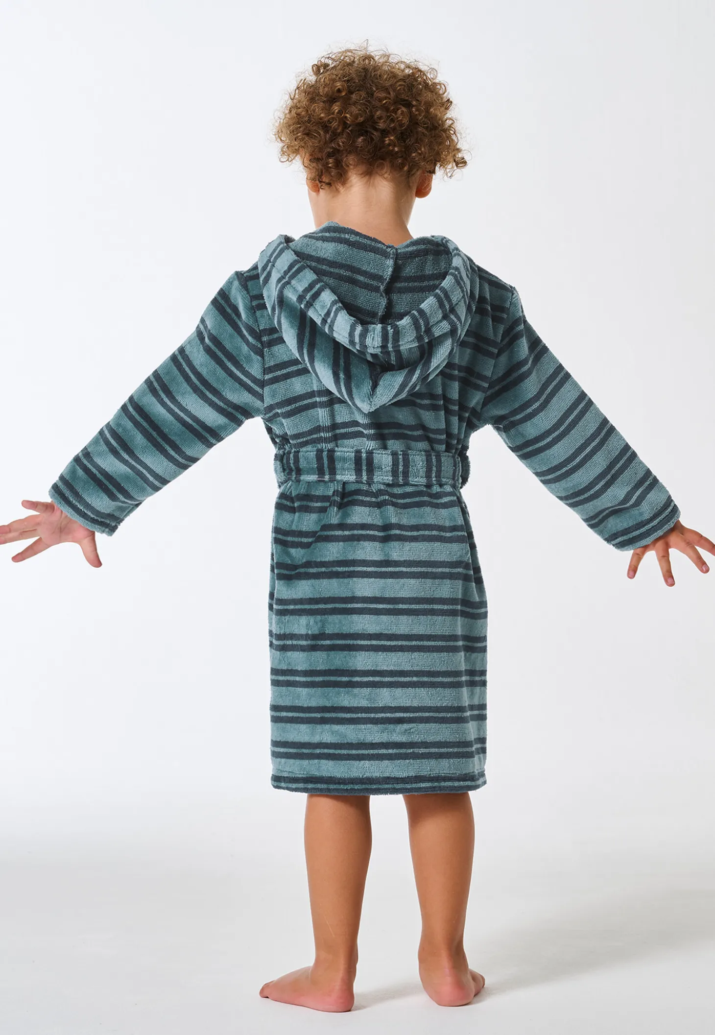 Bademantel Velour Streifen mineral - Kids Nightwear