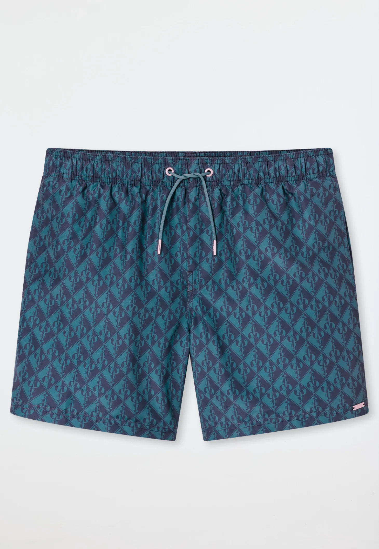 Badeshorts Webware Hummer grün gemustert - Aqua