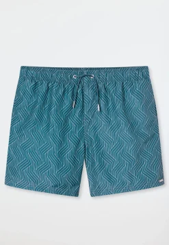 Badeshorts Webware lime gemustert - Aqua
