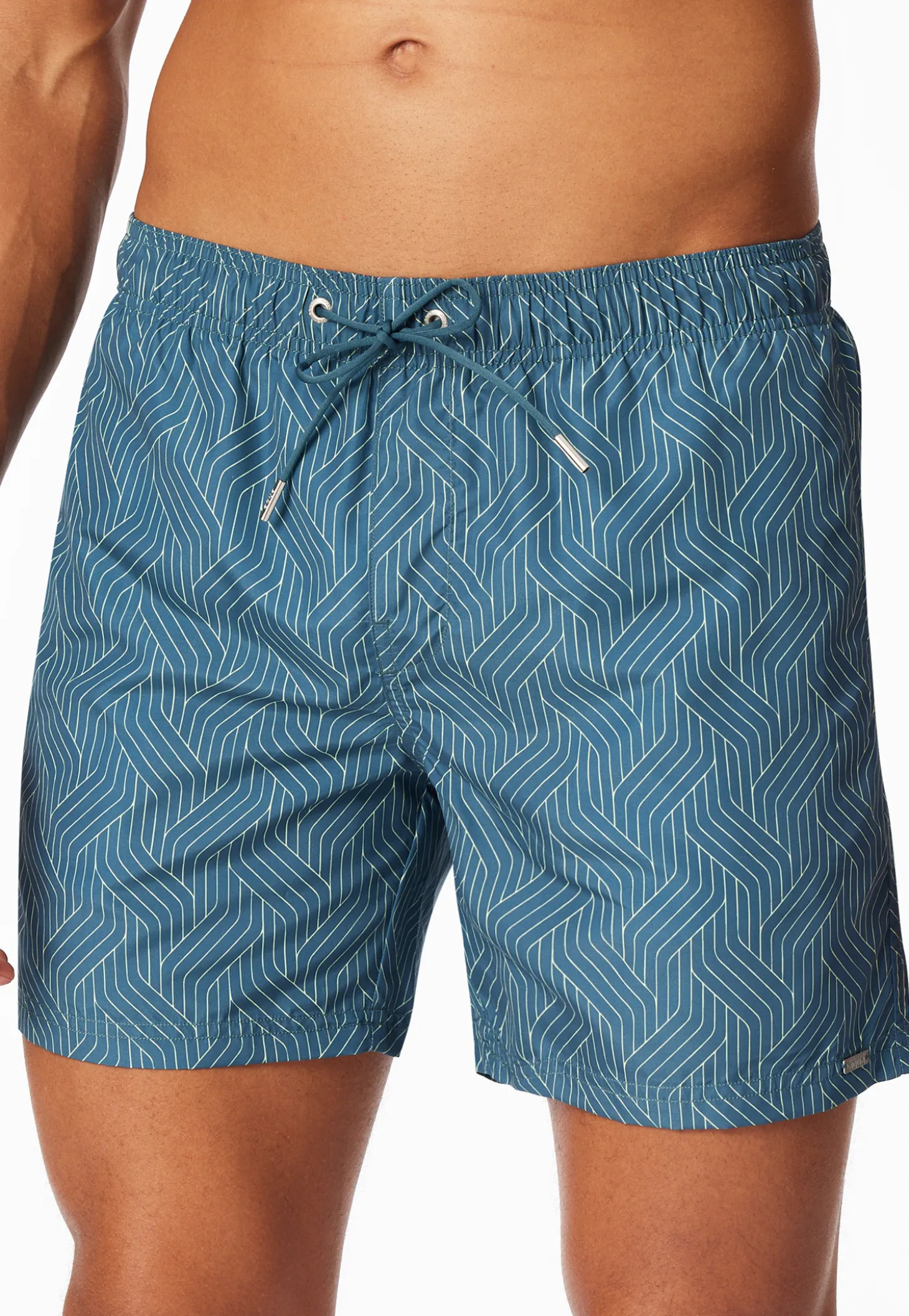 Badeshorts Webware lime gemustert - Aqua
