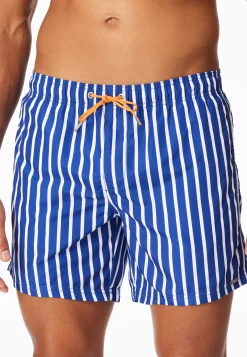 Badeshorts Webware Streifen royal - Aqua