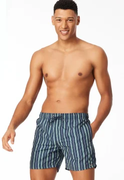 Badeshorts Webware Streifen lime - Aqua