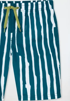 Badeshorts Webware Streifen petrol - Aqua