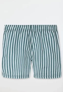 Badeshorts Webware Streifen mineral - Aqua