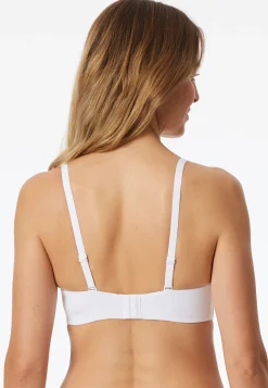 Bandeau-BH mit abnehmbaren Trägern und gleitenden Cups weiß - Unique Micro