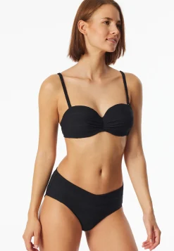 Bandeau-Bikini-Top mit Schale schwarz - Aqua
