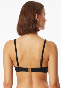 Bandeau-Bikini-Top mit Schale schwarz - Aqua