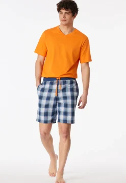 Bermuda Webware pacific blue kariert - Mix+Relax
