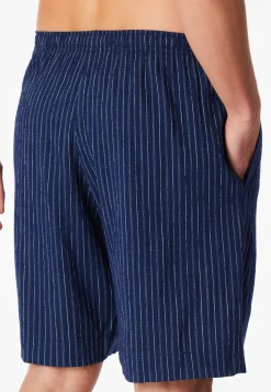 Bermuda Webware Seersucker navy gestreift - Mix+Relax