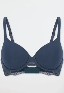 BH mit Schale Spitze deep blue - Unique Cotton