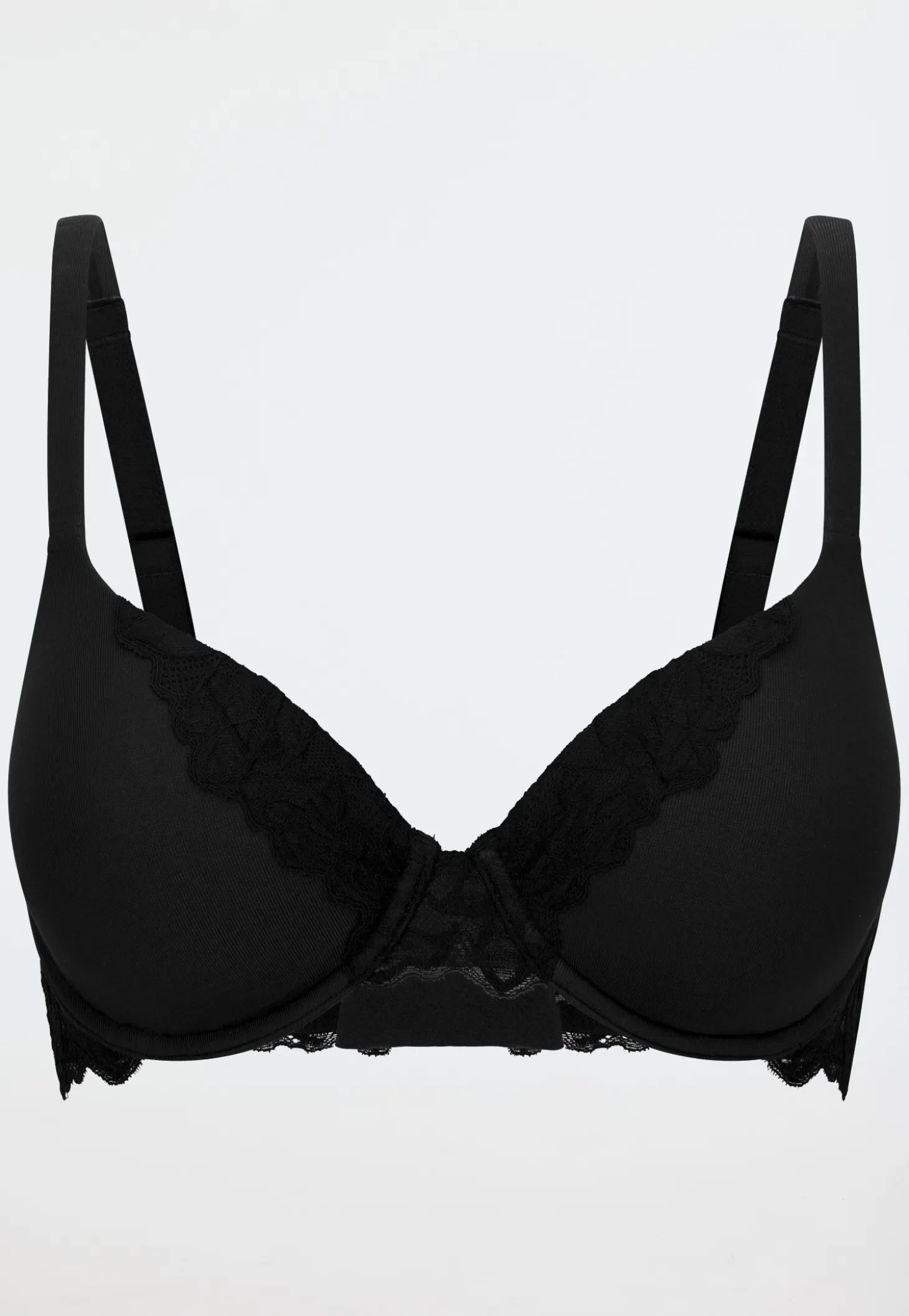 BH mit Schale und Bügel Spitze schwarz - Unique Cotton