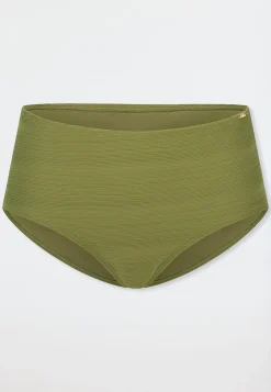 Bikinihose Panty Streifen oliv - Aqua