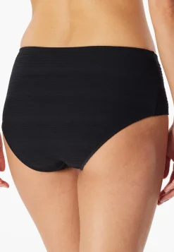 Bikinihose Panty Streifen schwarz - Aqua