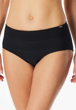Bikinihose Panty Streifen schwarz - Aqua