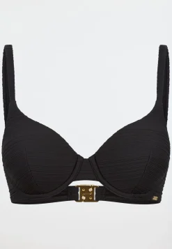 Bikini-Top mit Schale schwarz - Aqua