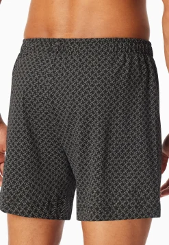 Boxershorts 2er-Pack Jersey uni / schwarz gemustert - Boxershorts Multipacks